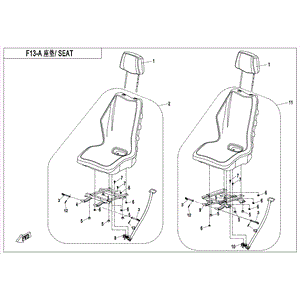 Seat Assy Rh (Without Head Rest) by CF Moto 703A-132000 OEM Hardware 703A-132000 Northstar Polaris