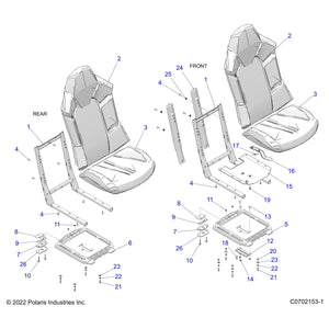 Seat Base Pad, Gloss Black by Polaris 5415501-070 OEM Hardware P5415501-070 Off Road Express