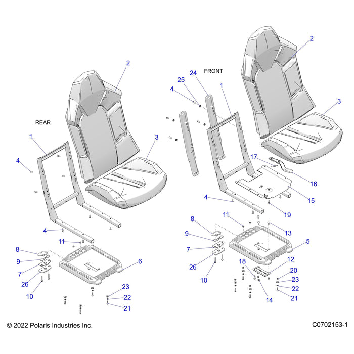 Seat Base Pad, Gloss Black by Polaris