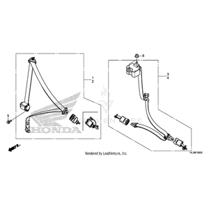 Seat Belt Assembly, Front Driver by Honda 77610-HL3-601 OEM Hardware 77610-HL3-601 Off Road Express Peach St