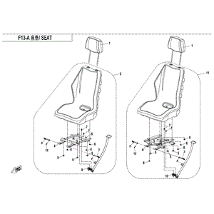 Seat Comp. (Lh) by CF Moto 7030-131000-00001 OEM Hardware 7030-131000-00001 Northstar Polaris