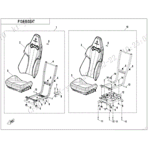 Seat Cushion by CF Moto 5BWV-131500-5000 OEM Hardware 5BWV-131500-5000 Northstar Polaris