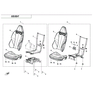 Seat Cushion by CF Moto 5BYV-131200-A100 OEM Hardware 5BYV-131200-A100 Northstar Polaris