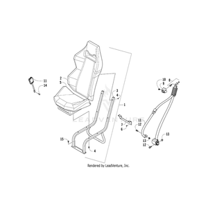 Seat, Rear-Assy-Blk/Org By Arctic Cat 5506-433 OEM Hardware 5506-433 Core Power Equipment Drop Ship