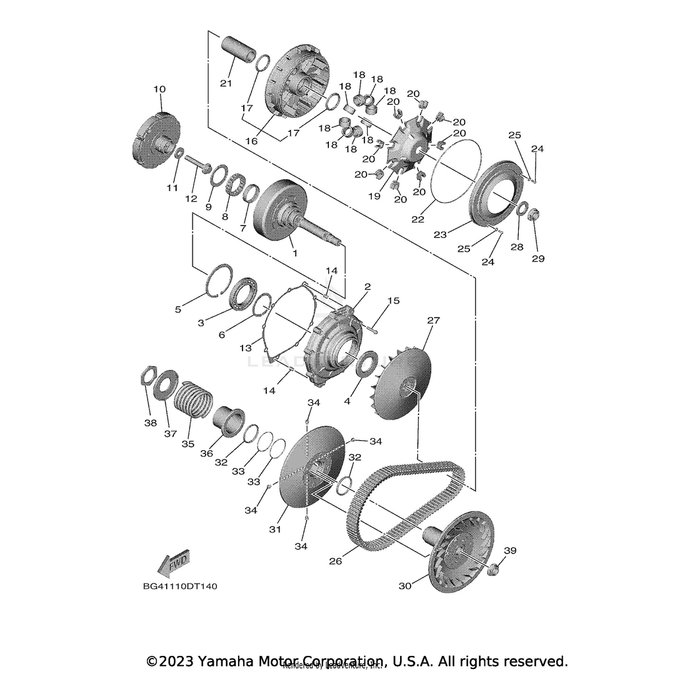 Secondary Fixed Sheave Comp by Yamaha