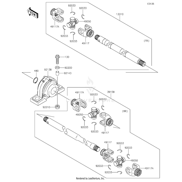 Shaft-Assembly-Drive,Rr Propeller by Kawasaki