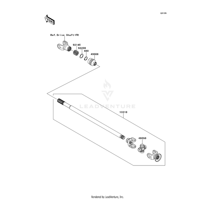 Shaft-Assembly,Front Eng by Kawasaki