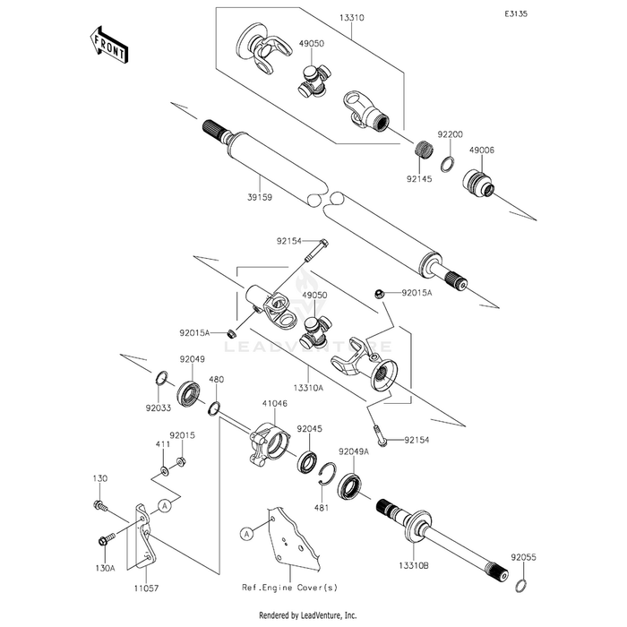 Shaft-Assembly,Front Gear Side by Kawasaki