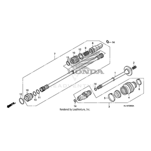 Shaft Assembly, Front Propeller by Honda 40400-HL1-A00 OEM Hardware 40400-HL1-A00 Off Road Express Drop Ship