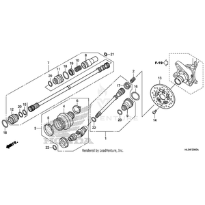 Shaft Assembly, Front Propeller by Honda 40400-HL3-A00 OEM Hardware 40400-HL3-A00 Off Road Express Drop Ship