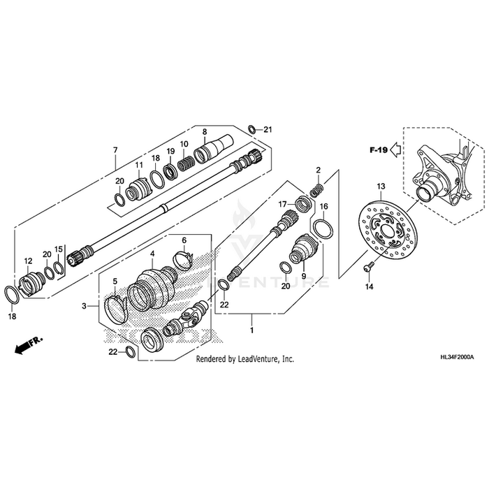 Shaft Assembly, Front Propeller by Honda