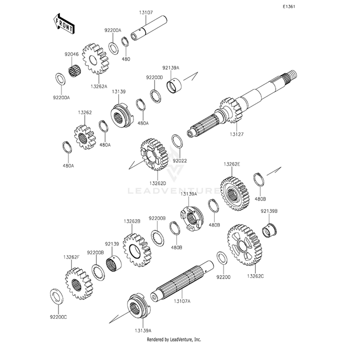 Shaft-Transmission Input,17T by Kawasaki