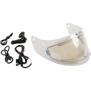 Shield Electric Clear W/Hole For Flip Tint W/Cord Gm-44 by GMAX G980365 Helmet Shield 72-0895 Western Powersports Drop Ship