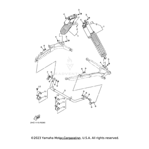 Shock Absorber Assembly, Rear by Yamaha 2HC-F2200-00-00 OEM Hardware 2HC-F2200-00-00 Off Road Express Drop Ship