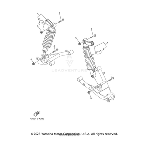 Shock Absorber Assembly, Rear by Yamaha 5UG-22210-50-00 OEM Hardware 5UG-22210-50-00 Off Road Express Drop Ship