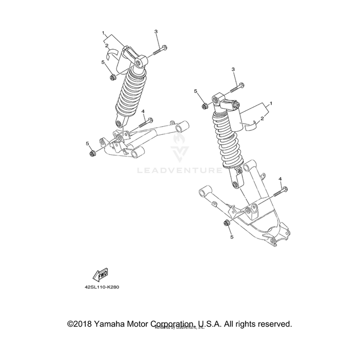 Shock Absorber Assembly, Rear by Yamaha