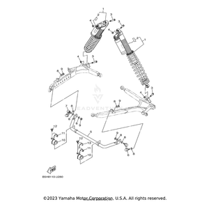 Shock Absorber Assembly, Rear by Yamaha B5H-F2200-00-00 OEM Hardware B5H-F2200-00-00 Off Road Express Drop Ship