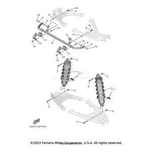 Shock Absorber Assembly, Rear by Yamaha BG4-F2200-00-00 OEM Hardware BG4-F2200-00-00 Off Road Express Drop Ship