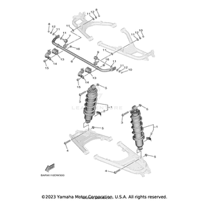 Shock Absorber Assembly, Rear by Yamaha BG4-F2200-70-00 OEM Hardware BG4-F2200-70-00 Off Road Express Drop Ship