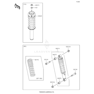 Shock Absorber by Kawasaki 45014-0539 OEM Hardware 45014-0539 Off Road Express Drop Ship