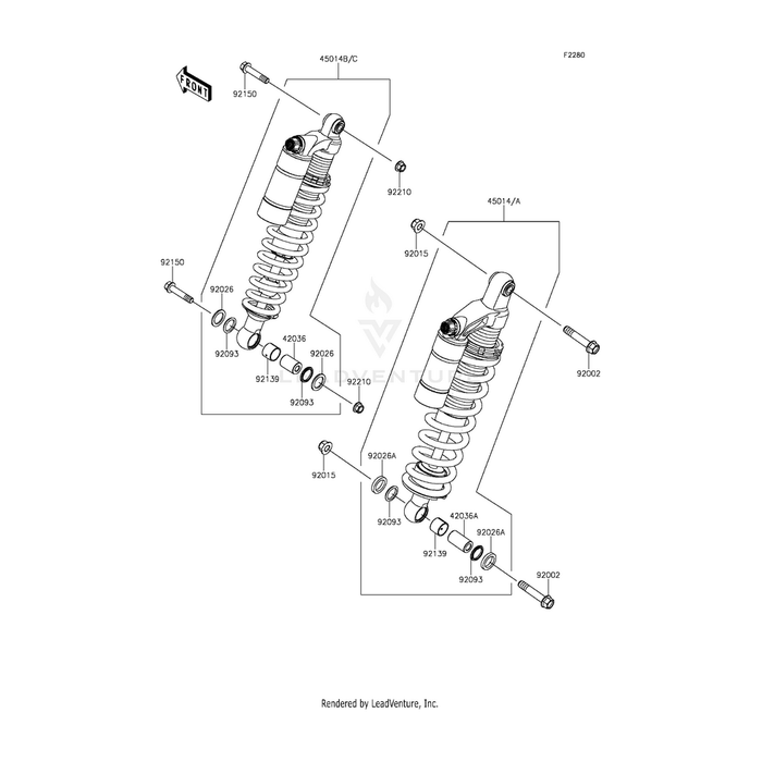 Shock Absorber,Front,C.B.Oran by Kawasaki