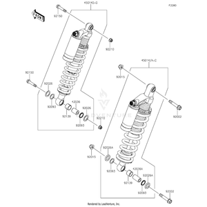 Shock Absorber,Front,C.B.Orange by Kawasaki 45014-0486-42M OEM Hardware 45014-0486-42M Off Road Express Drop Ship