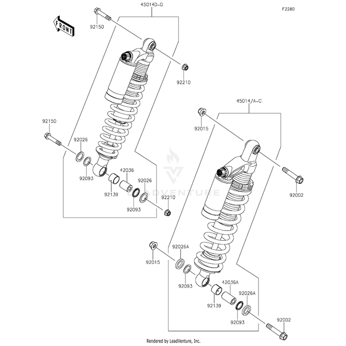 Shock Absorber,Front,C.B.Orange by Kawasaki