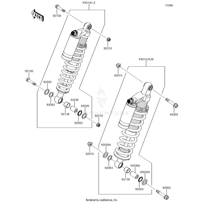 Shock Absorber,Front,C.P.Blue by Kawasaki