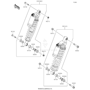 Shock Absorber,Front,S.F.Orange by Kawasaki 45014-0486-57U OEM Hardware 45014-0486-57U Off Road Express Drop Ship