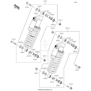 Shock Absorber,Front,Silver by Kawasaki 45014-0678-42P OEM Hardware 45014-0678-42P Off Road Express Drop Ship