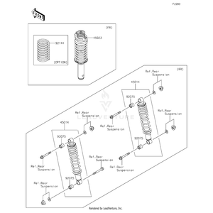 Shock Absorber,Rr by Kawasaki 45014-0259 OEM Hardware 45014-0259 Off Road Express Drop Ship