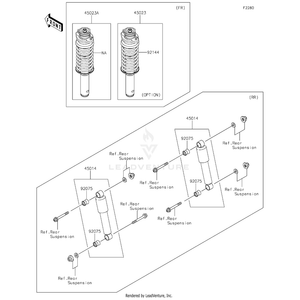 Shock Absorber,Rr by Kawasaki 45014-1435 OEM Hardware 45014-1435 Off Road Express Drop Ship