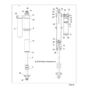 Shock, Rear, 2.5 by Polaris 7044893 OEM Hardware P7044893 Off Road Express Drop Ship