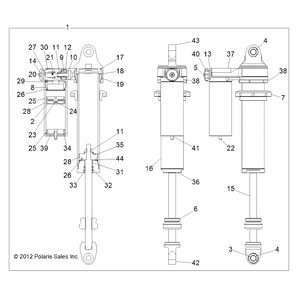 Shock, Rear, 2.5 In by Polaris 7043938 OEM Hardware P7043938 Off Road Express Drop Ship