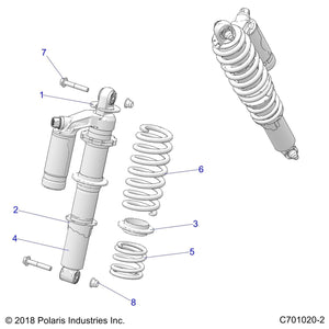 Shock, Rear by Polaris 7044132 OEM Hardware P7044132 Off Road Express