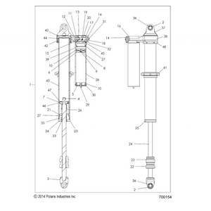 Shock, Rear by Polaris 7044257 OEM Hardware P7044257 Off Road Express Drop Ship