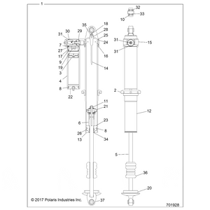 Shock,Rear by Polaris 7044853 OEM Hardware P7044853 Off Road Express Drop Ship