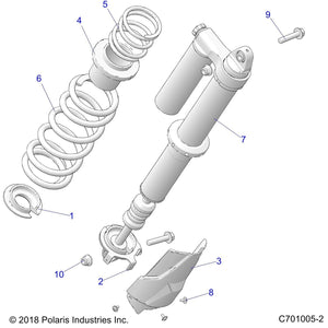 Shock, Rear by Polaris 7044902 OEM Hardware P7044902 Off Road Express Drop Ship