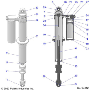 Shock-Rear by Polaris 7045905 OEM Hardware P7045905 Off Road Express Drop Ship