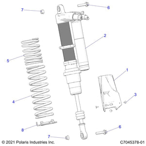 Shock-Rear,G4,Ibplv,Right by Polaris 7045704 OEM Hardware P7045704 Off Road Express Drop Ship