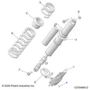 Shock-Rear,G4 Mp,Lh by Polaris 7045382 OEM Hardware P7045382 Off Road Express Drop Ship