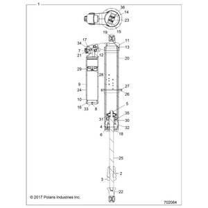 Shock-Rear,Intbypass,Lh by Polaris 7044654 OEM Hardware P7044654 Off Road Express Drop Ship