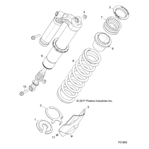 Shock-Rear,Intbypass,Mp,Lh by Polaris 7044660 OEM Hardware P7044660 Off Road Express Drop Ship