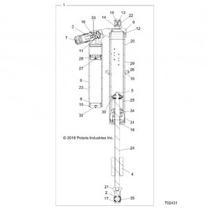 Shock, Rear, Left by Polaris 7045188 OEM Hardware P7045188 Off Road Express Drop Ship