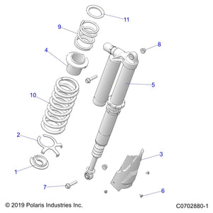 Shock-Rear,Lh,Dx by Polaris 7045828 OEM Hardware P7045828 Off Road Express Drop Ship