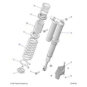 Shock-Rear,Lh,Dx by Polaris 7045945 OEM Hardware P7045945 Off Road Express Drop Ship