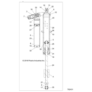 Shock-Rear,Pxp,Ibplv,Ltd,Lh by Polaris 7045404 OEM Hardware P7045404 Off Road Express Drop Ship