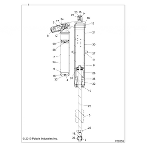 Shock, Rear, Right by Polaris 7045409 OEM Hardware P7045409 Off Road Express Drop Ship