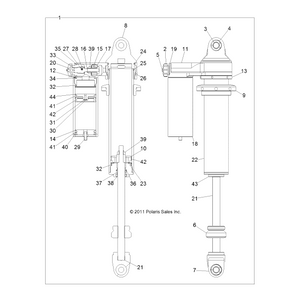 Shock-Rear,We,2.5 by Polaris 7043776 OEM Hardware P7043776 Off Road Express Drop Ship