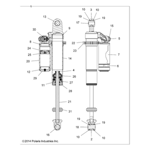 Shock-Rl,2 Resvr,Piggybk by Polaris 7044291 OEM Hardware P7044291 Off Road Express Drop Ship